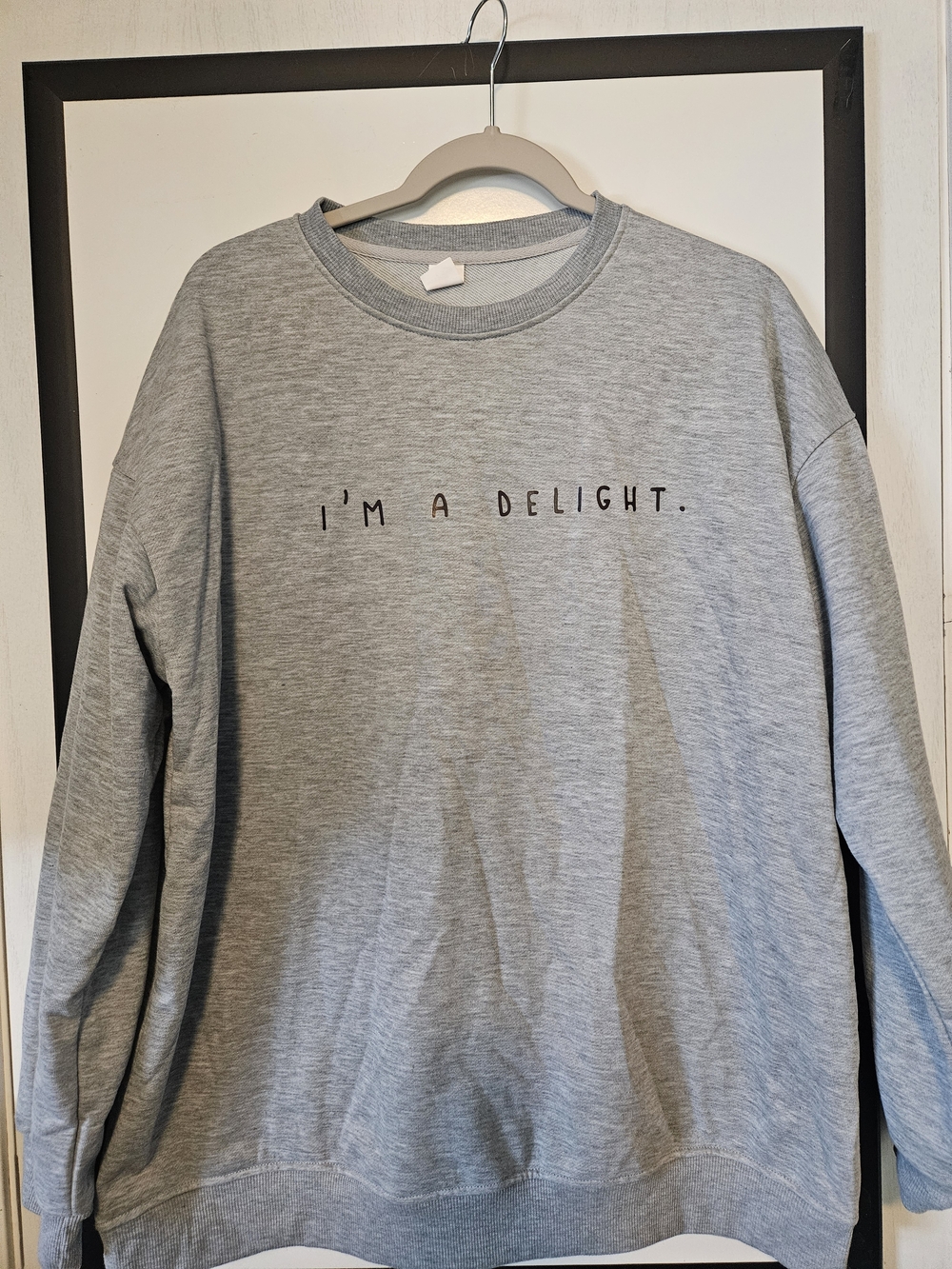 Gray 'I'm A Delight.' Graphic Crewneck Sweatshirt